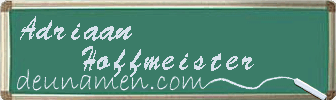 Adriaan Hoffmeister Visitenkarte